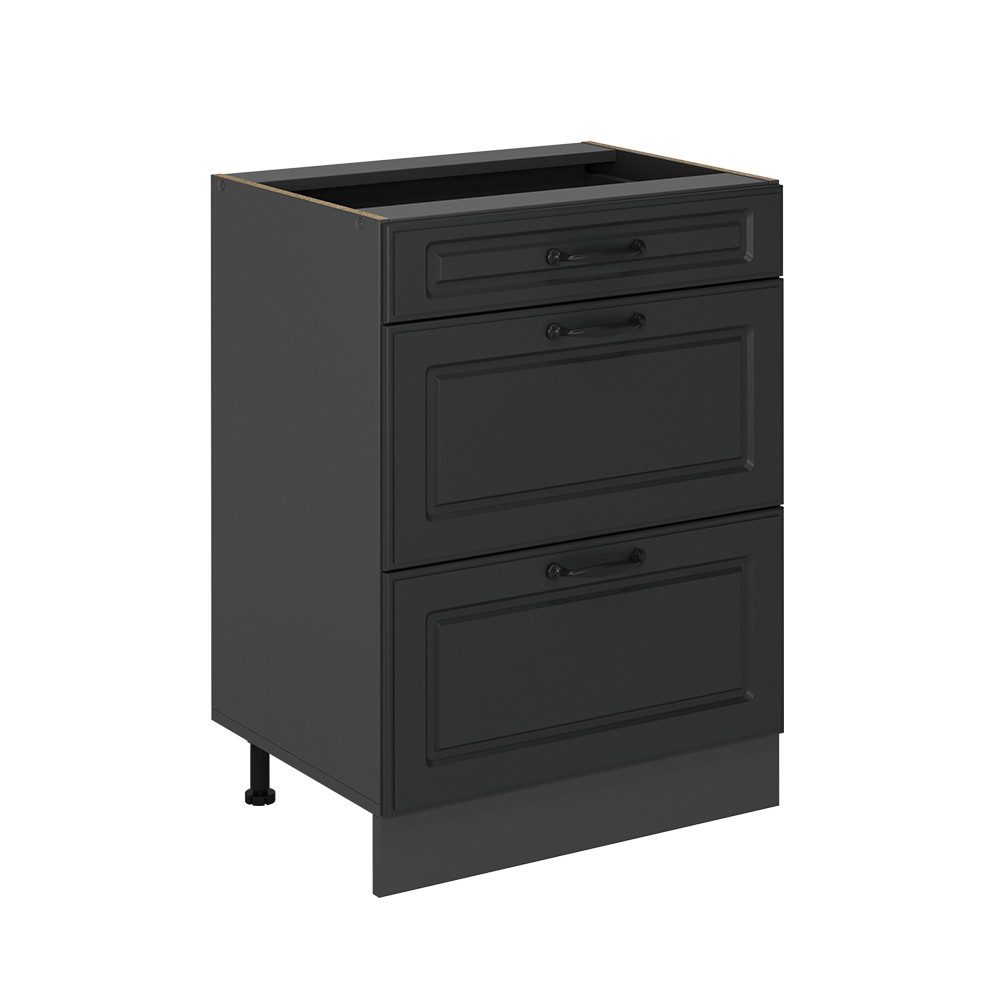 Vicco Unterschrank R-Line, Anthrazit Landhaus/Anthrazit, 60 cm mit Schubladen, ohne Ar... (1-St)