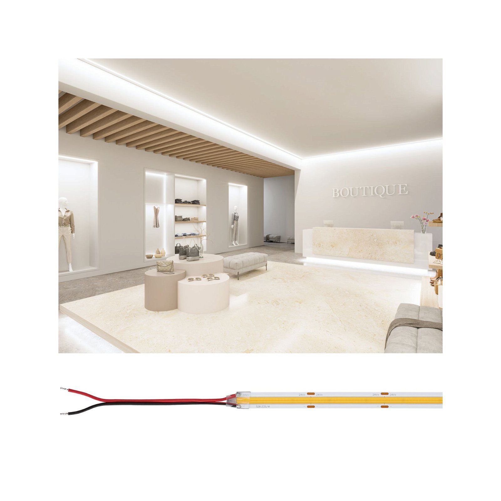 LED-Streifen Pro Strip Silver COB P150 5m 830 IP20 24V DC 68W