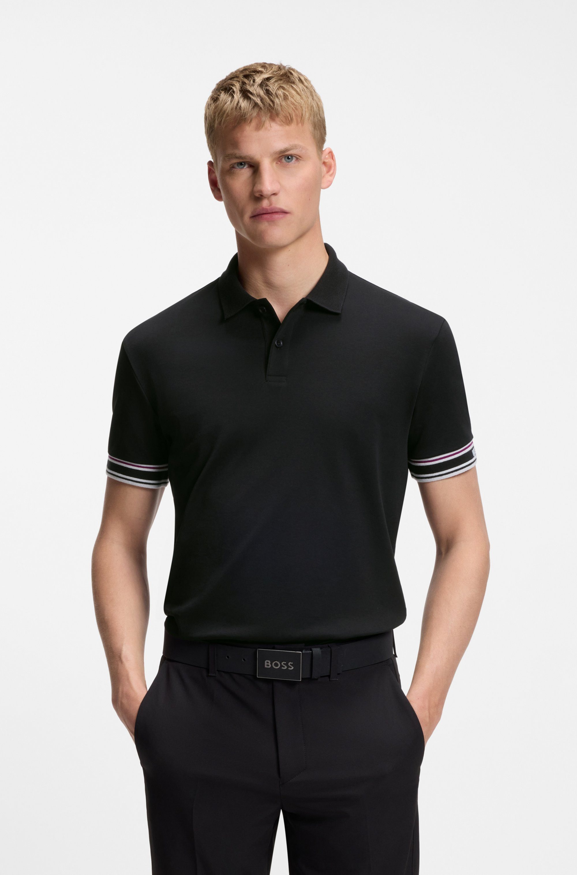 BOSS GREEN Poloshirt Polo Zone mit Piqué-Streifen und einem Logo am Ärmel günstig online kaufen