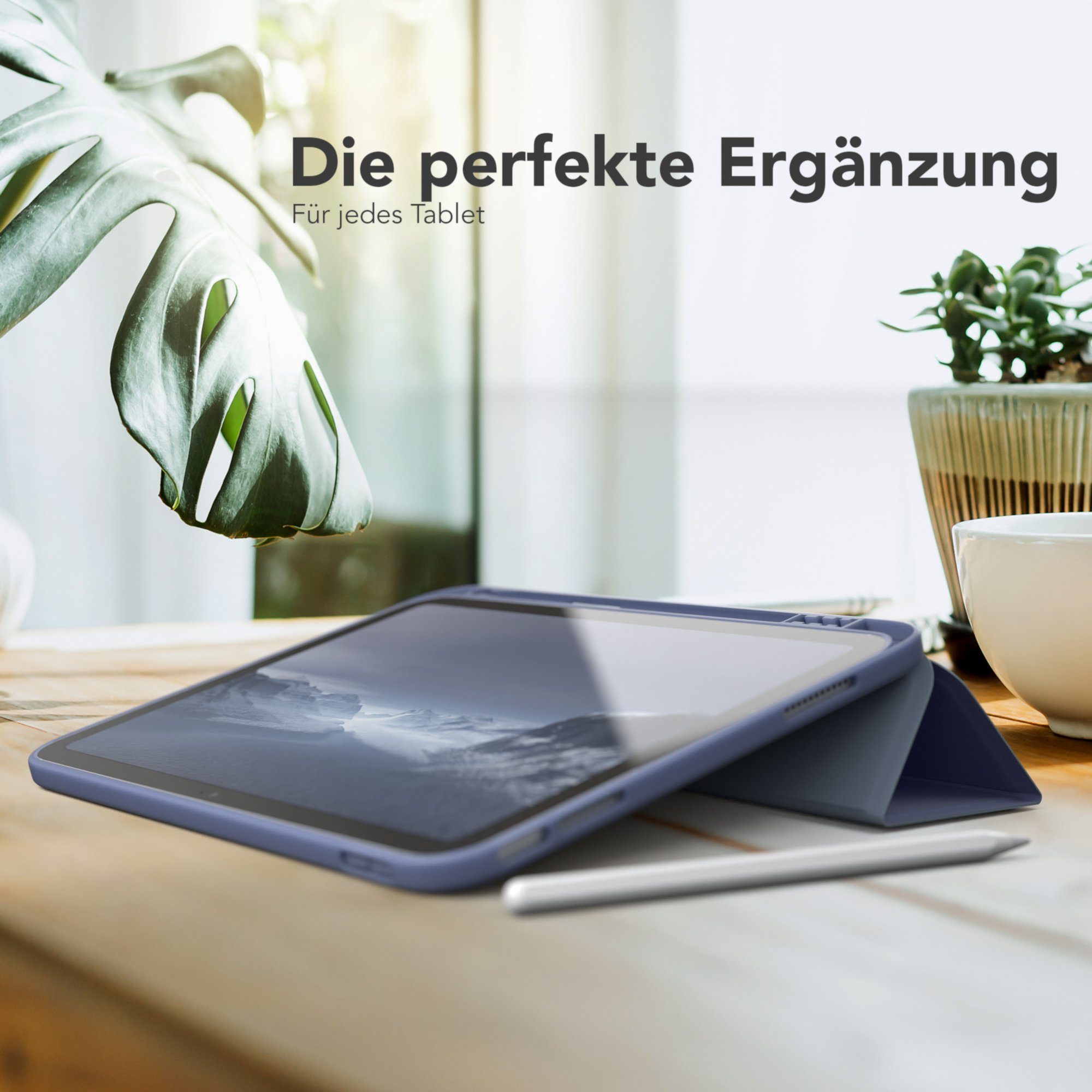EAZY CASE Tablet-Hülle Penholder Smartcase für Apple iPad 2025 (11. Gen) 11 Zoll, Tablettasche klappbares Etui mit Penholder Stifthalterung Eis Blau
