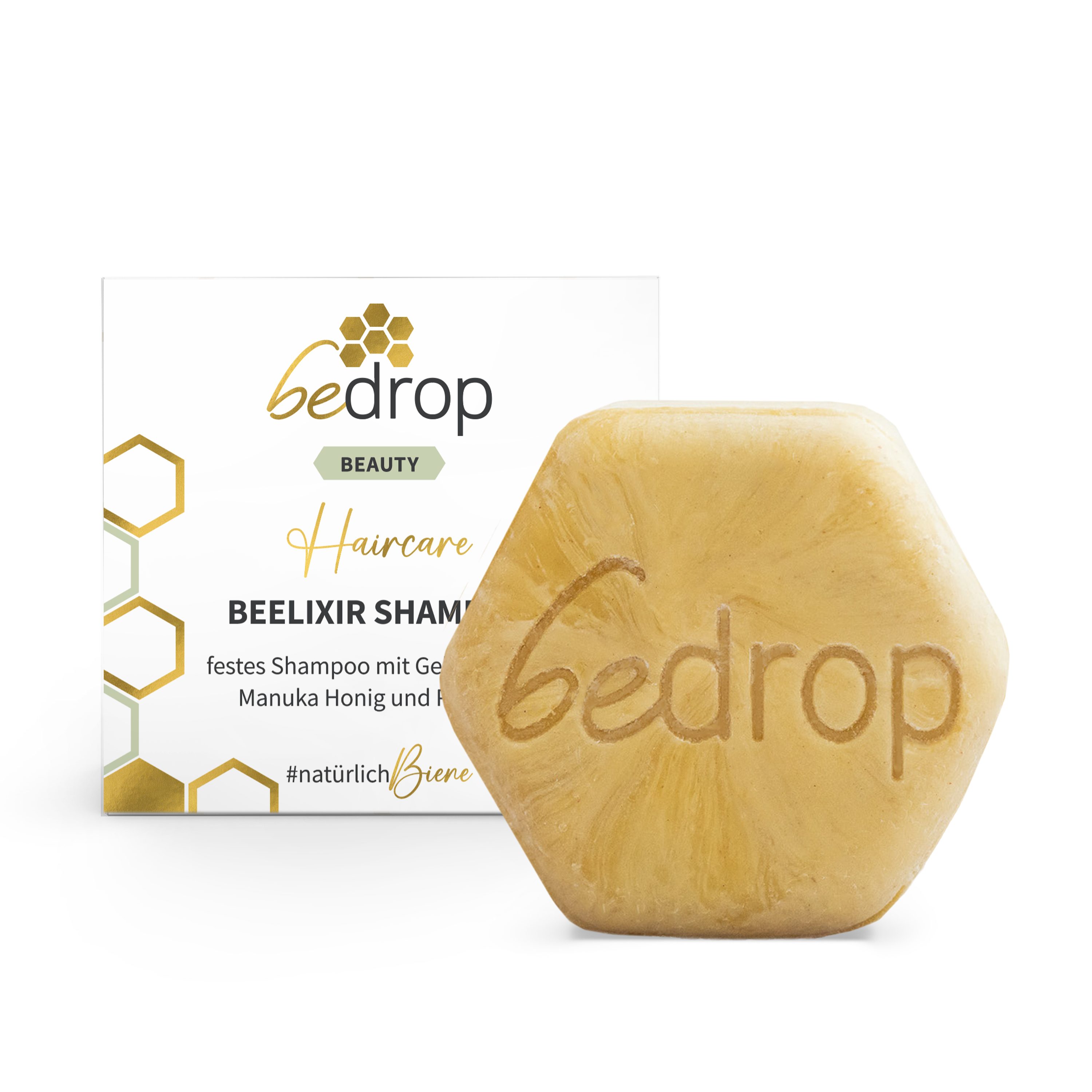 bedrop Festes Haarshampoo Gelée Royale Festes Shampoo mit Manuka Honig & Propolis, Natürliche Pflege für geschmeidiges und glänzendes Haar
