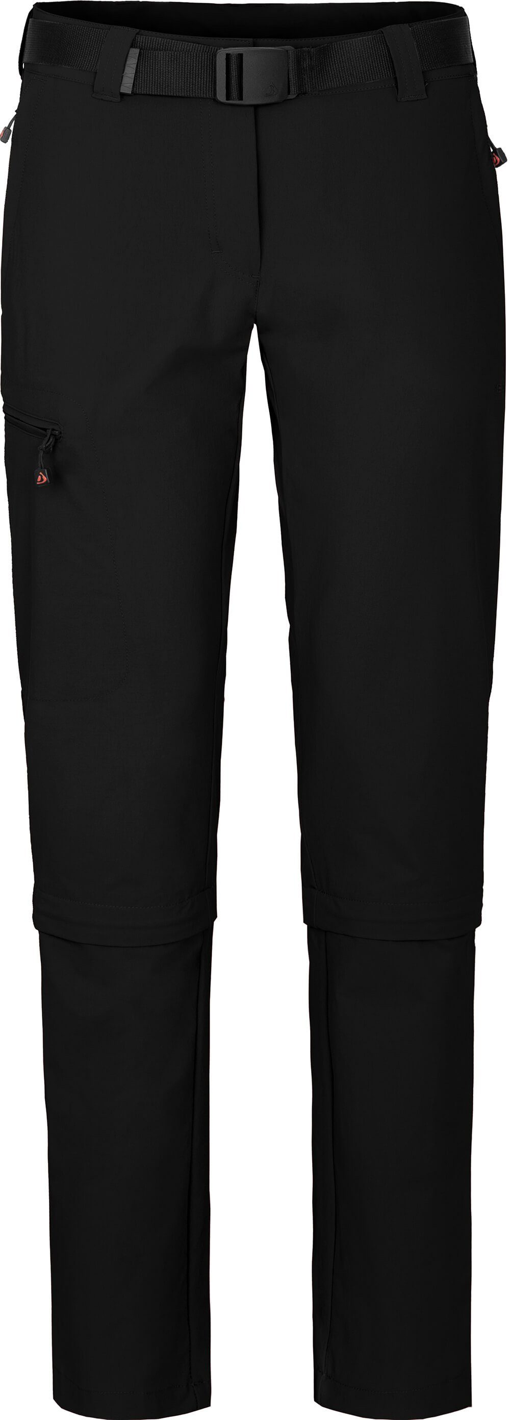 Bergson Zip-off-Hose YORK Zipp-Off Wanderhose, vielseitig (slim) schwarz Normalgrößen, Damen pflegeleicht