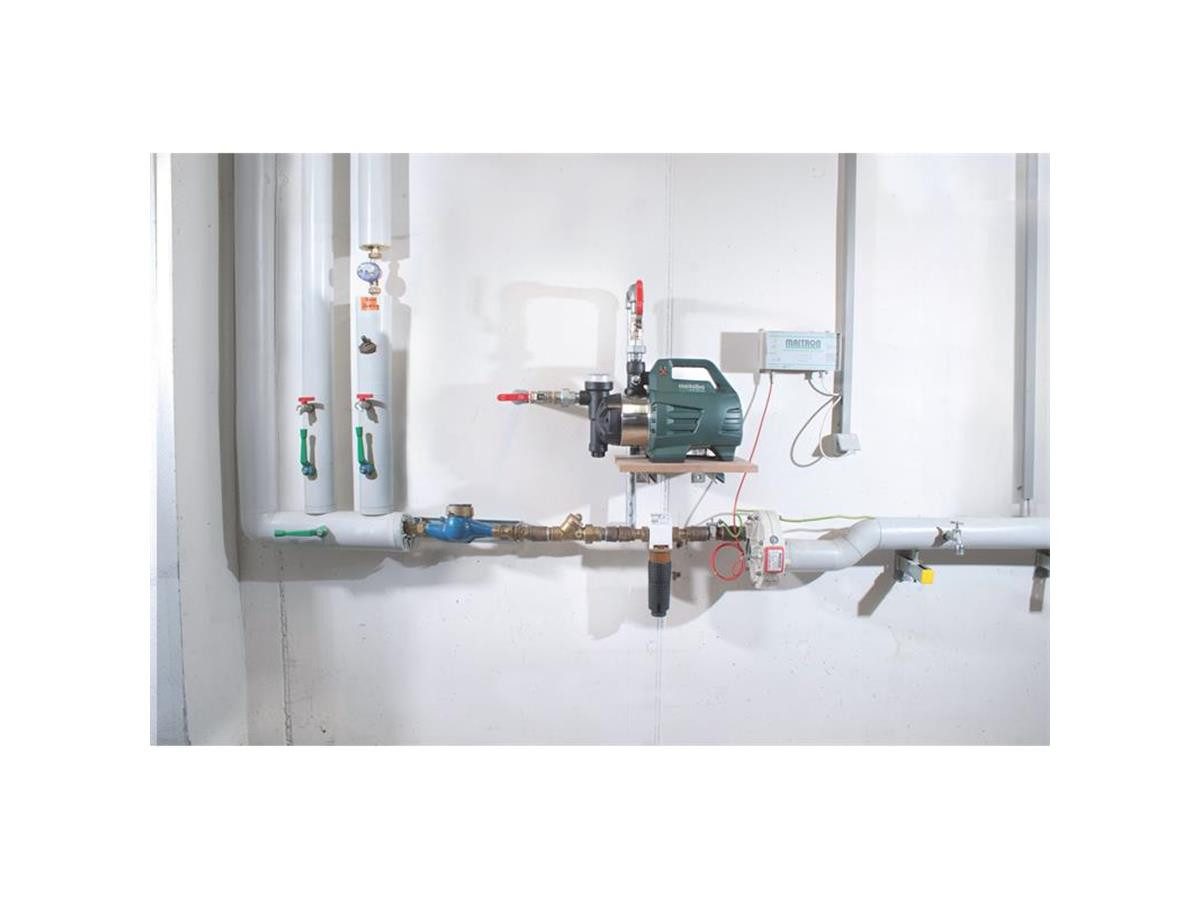 metabo Hauswasserwerk HWAI 4500 Inox (Set, 3-tlg), 4500 l/h max. Fördermenge, 4,8 bar max. Druck, 48 m Förderhöhe