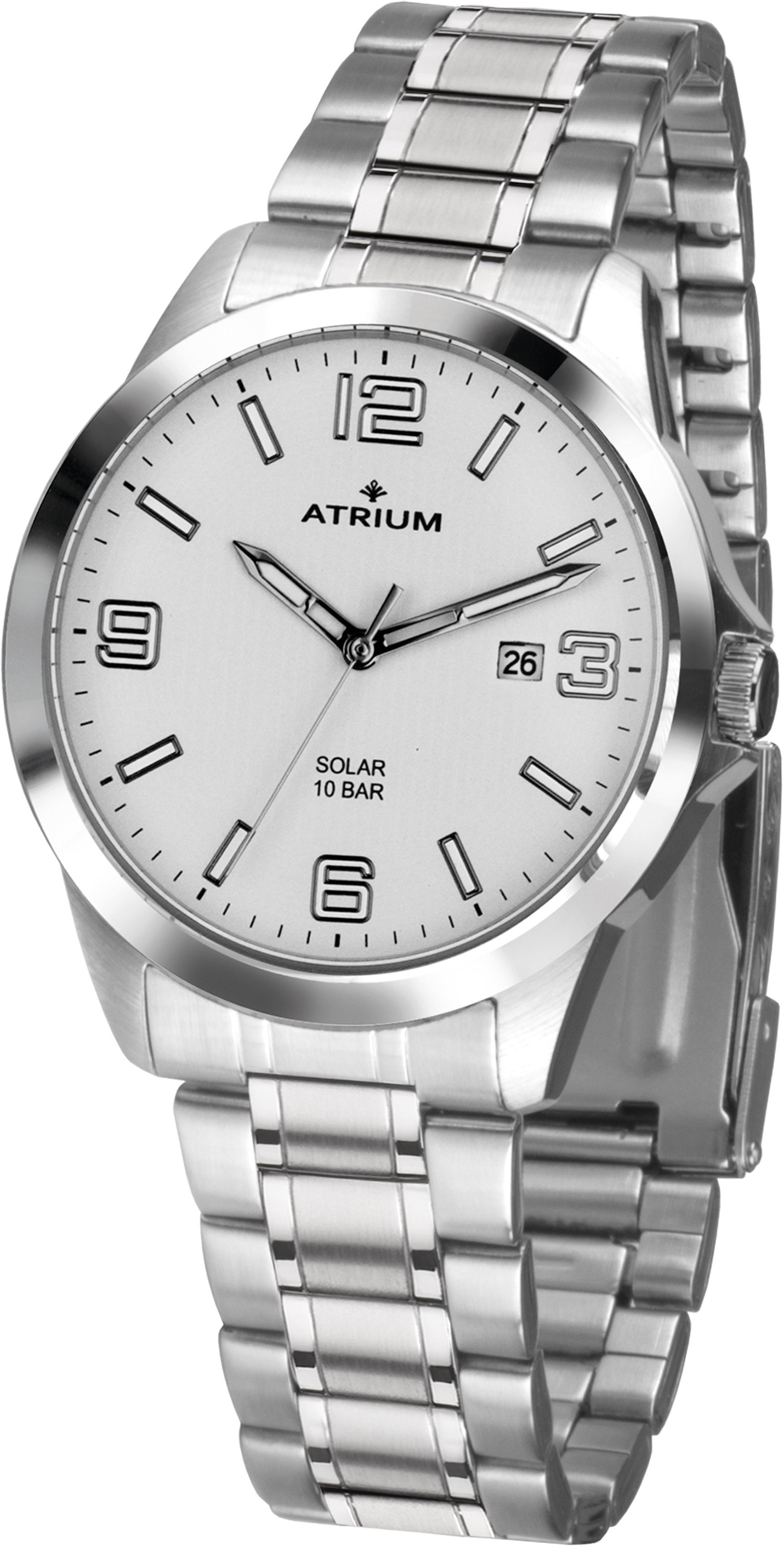 Atrium Solaruhr A32-30, Armbanduhr, Herrenuhr, Datum Leuchtzeiger