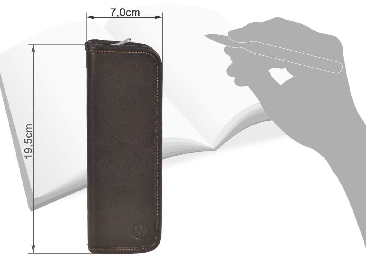 Sonnenleder Schreibgeräteetui Böll, Stiftetui, Federtasche, süddeutsches Rindleder