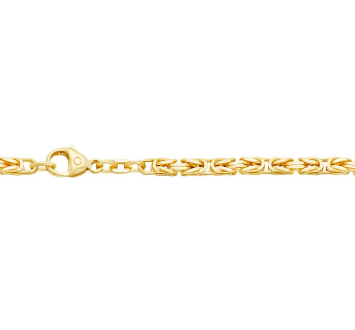 HOPLO Goldarmband 3 2 mm 21 cm 585 - 14 Karat Gold Armkette Königskette massiv Gold hochwertige Goldkette 14 7 g