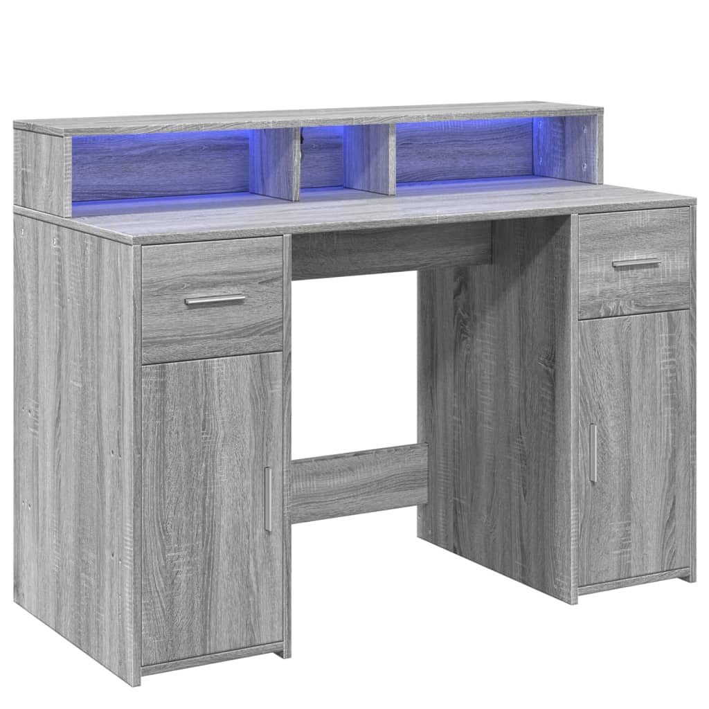vidaXL Schreibtisch 120 x 55 x 91 cm LED Schreibtisch Bürotisch Arbeitstisch Gamingtisch G