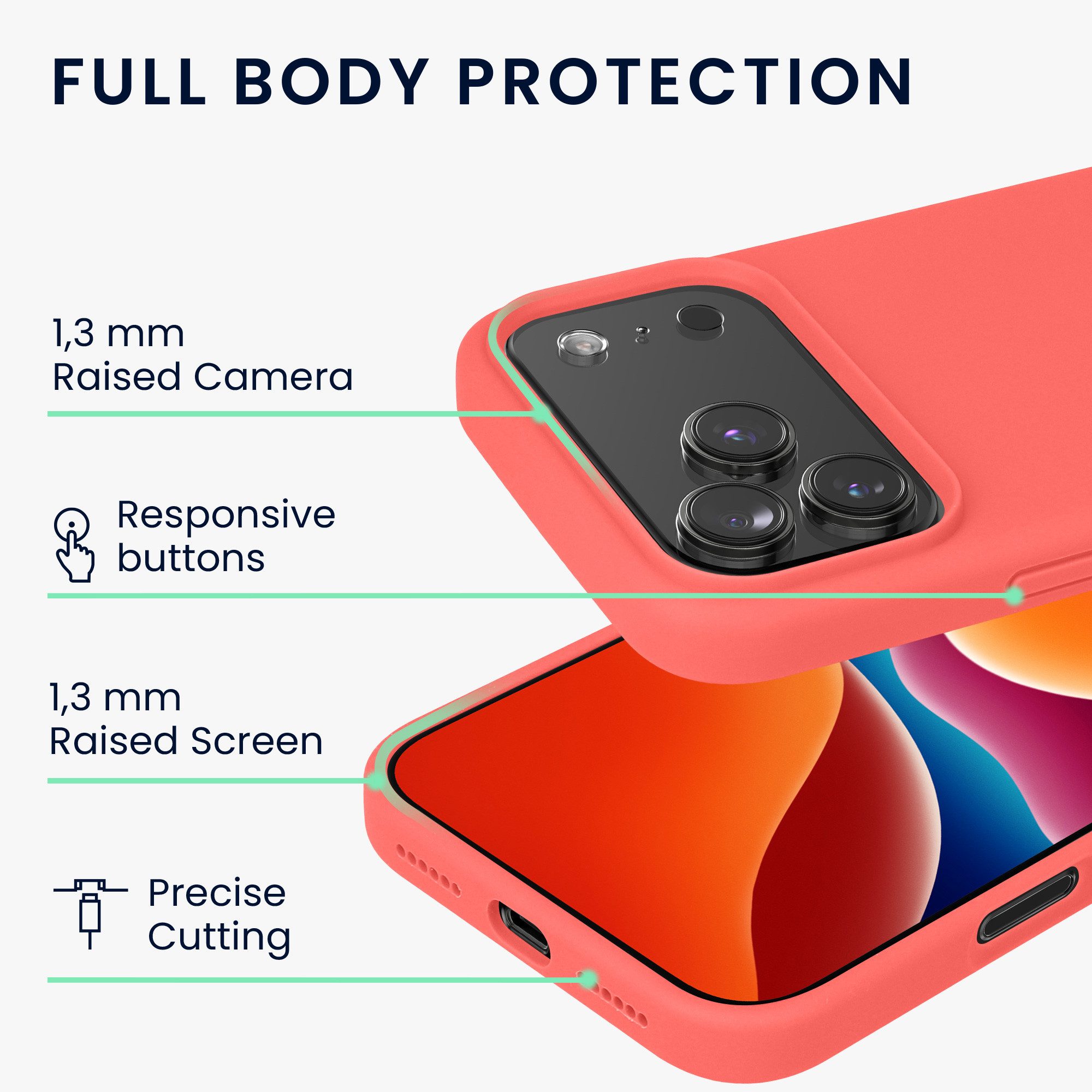 kwmobile Smartphone-Hülle Handyhülle für Apple iPhone 18 Pro / iPhone 17 Pro Hülle, Weiches Handy Silikon Case - Schutzhülle Cover – Bild 4 von 5
