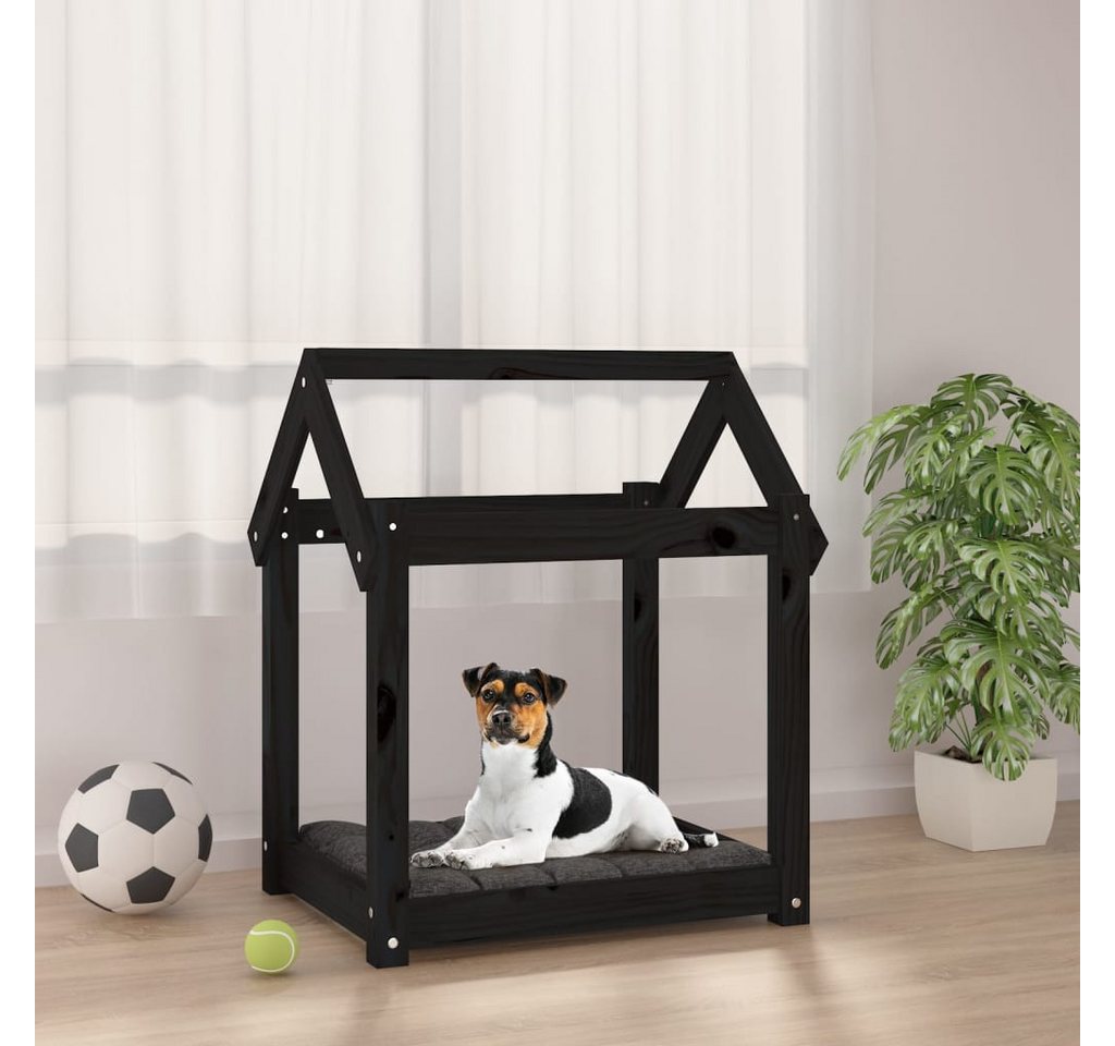 Thumbnail - vidaXL Tierbett, Hundebett Schwarz 61x50x70 cm Massivholz Kiefer