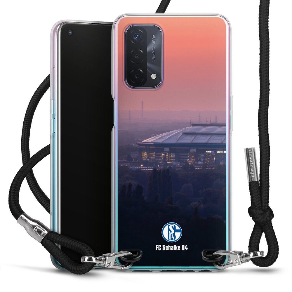 DeinDesign Handyhülle Stadion FC Schalke 04 Offizielles Lizenzprodukt Schalke 04 Stadion, Oppo A54 5G Handykette Hülle mit Band Case zum Umhängen