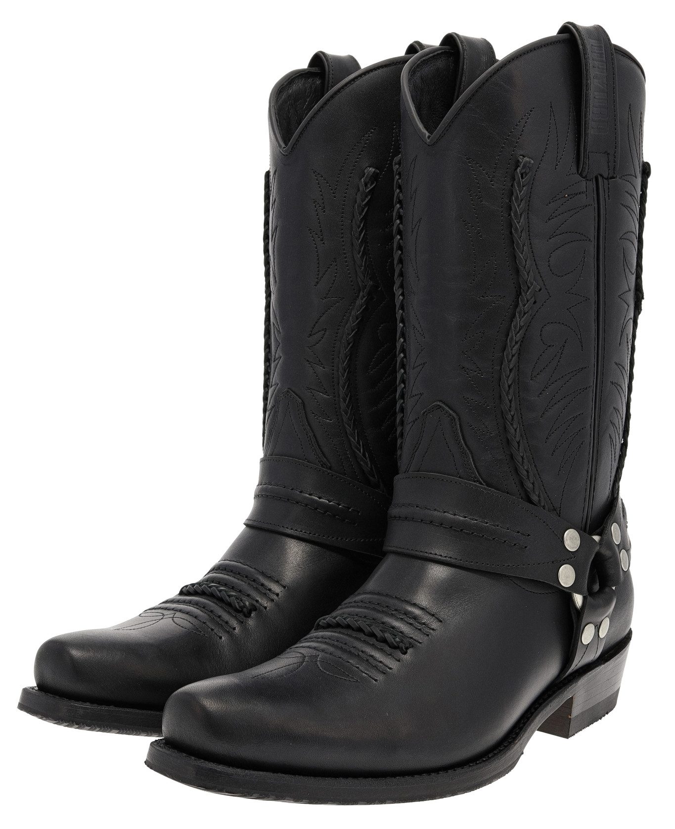 Mayura Boots MB007 Bikerstiefel Schwarz Cowboystiefel Rahmengenäht Westernstiefel