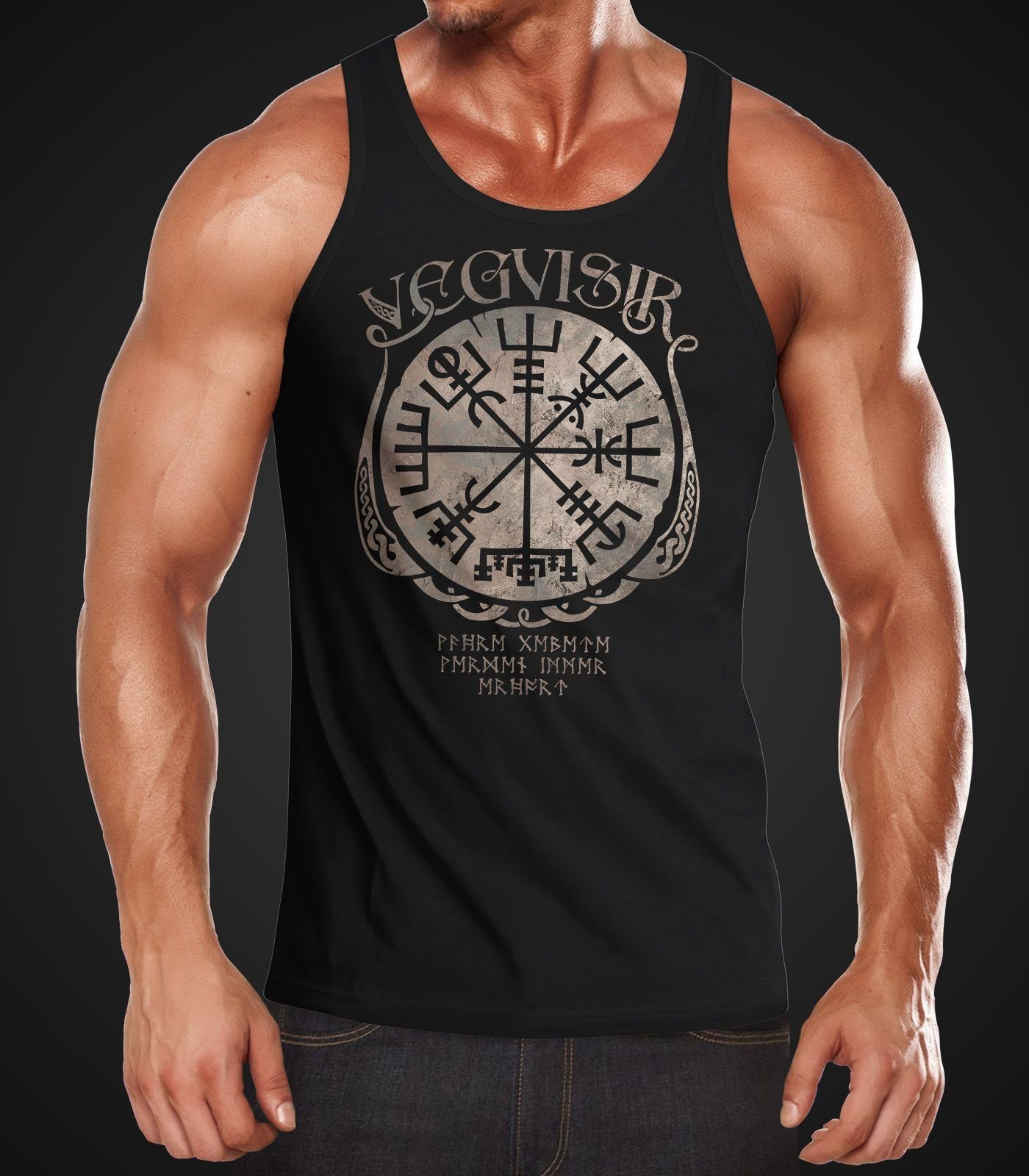 Neverless Tanktop Herren Tank-Top Vegvisir Runenkompass günstig online kaufen