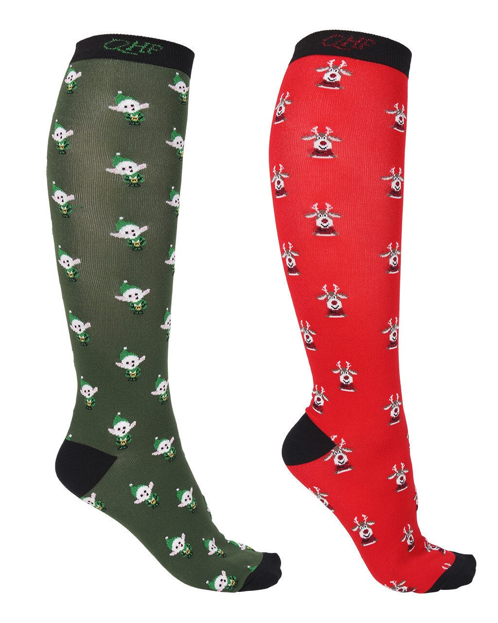 QHP Kniestrümpfe Kniestrümpfe Weihnachten (2er-Pack)