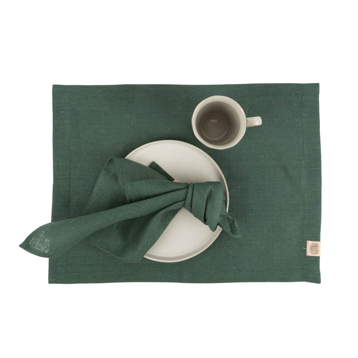 KARDELEN Platzset Platzset Erik 100% Leinen 40x50cm grün, allergikergeeignet,atmungsaktiv,pflegeleicht