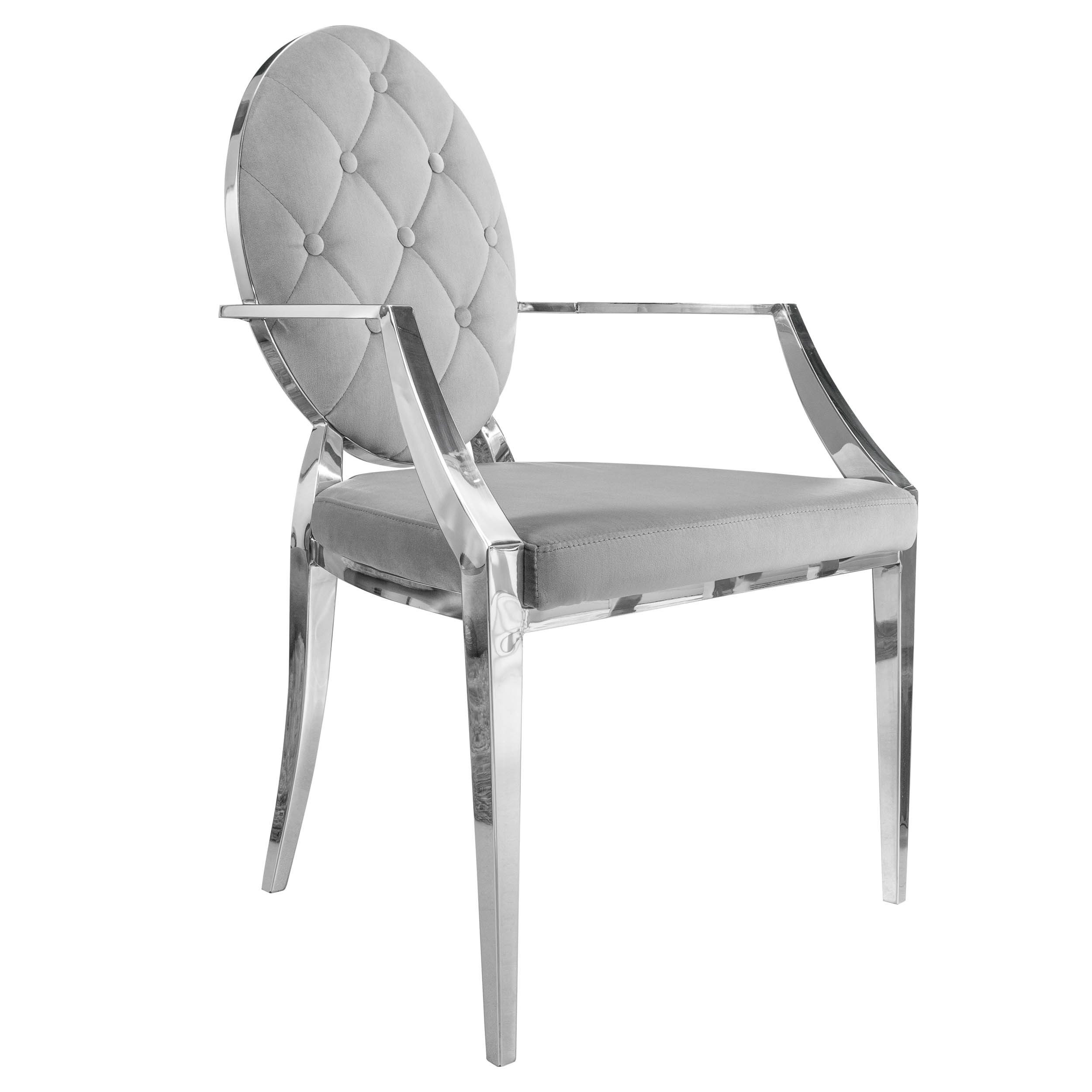 riess-ambiente Polsterstuhl MODERN BAROCK edel-grau / günstig online kaufen