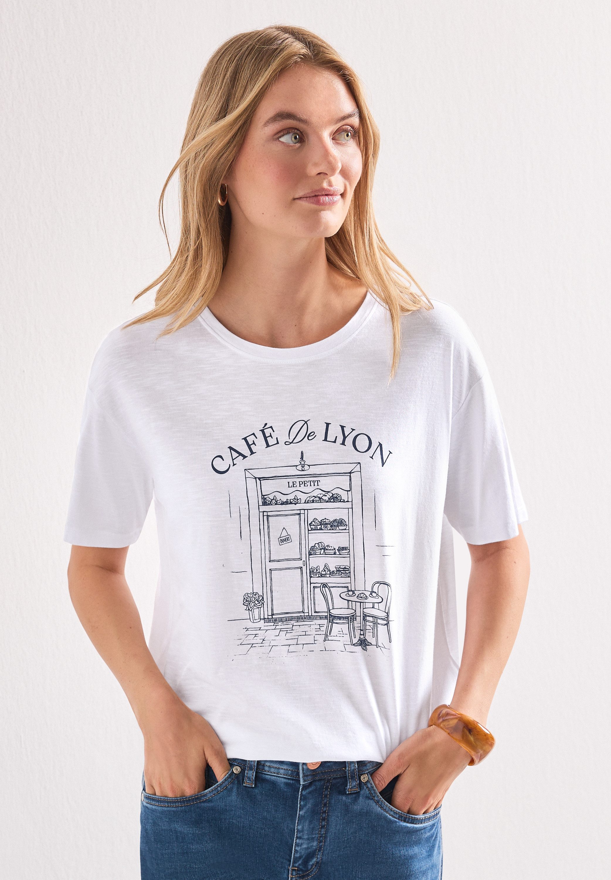 STREET ONE Rundhalsshirt Sommershirt mit Frontprint