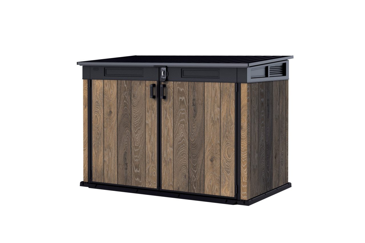 Keter Mülltonnenbox Keter Mülltonnenbox Signature Mega braun Holzoptik