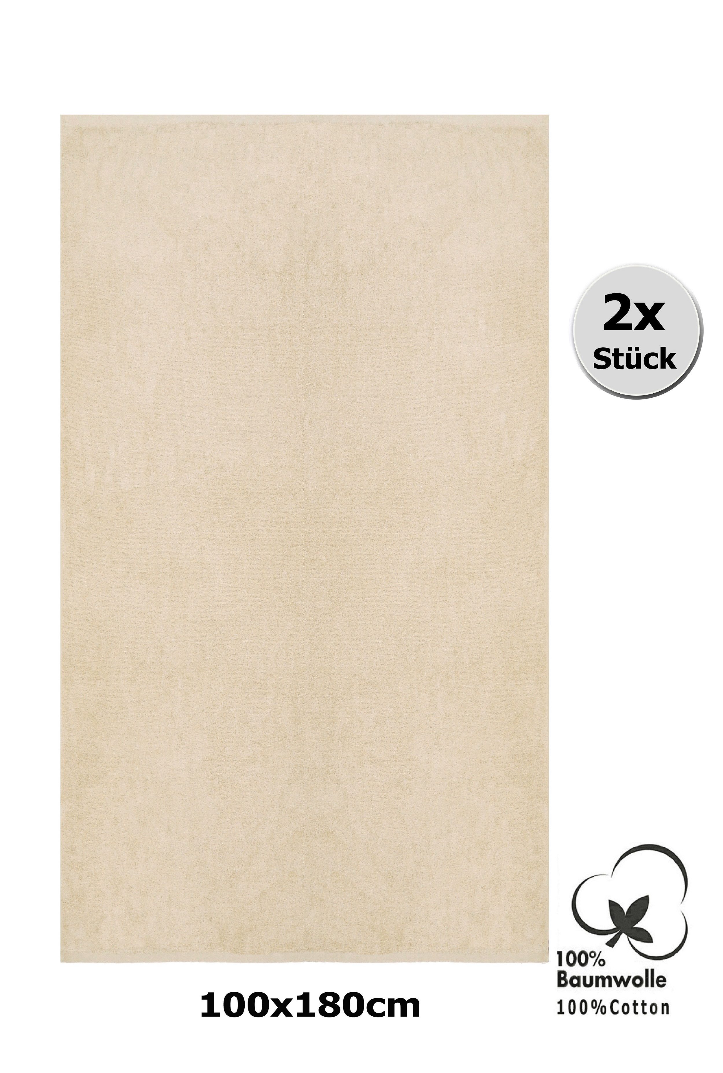Betz Badetücher 2 Stück Badetücher groß XXL Badetuch Saunatücher Dresden 100 x 180 cm, 100% Baumwolle (Set, 2-St)