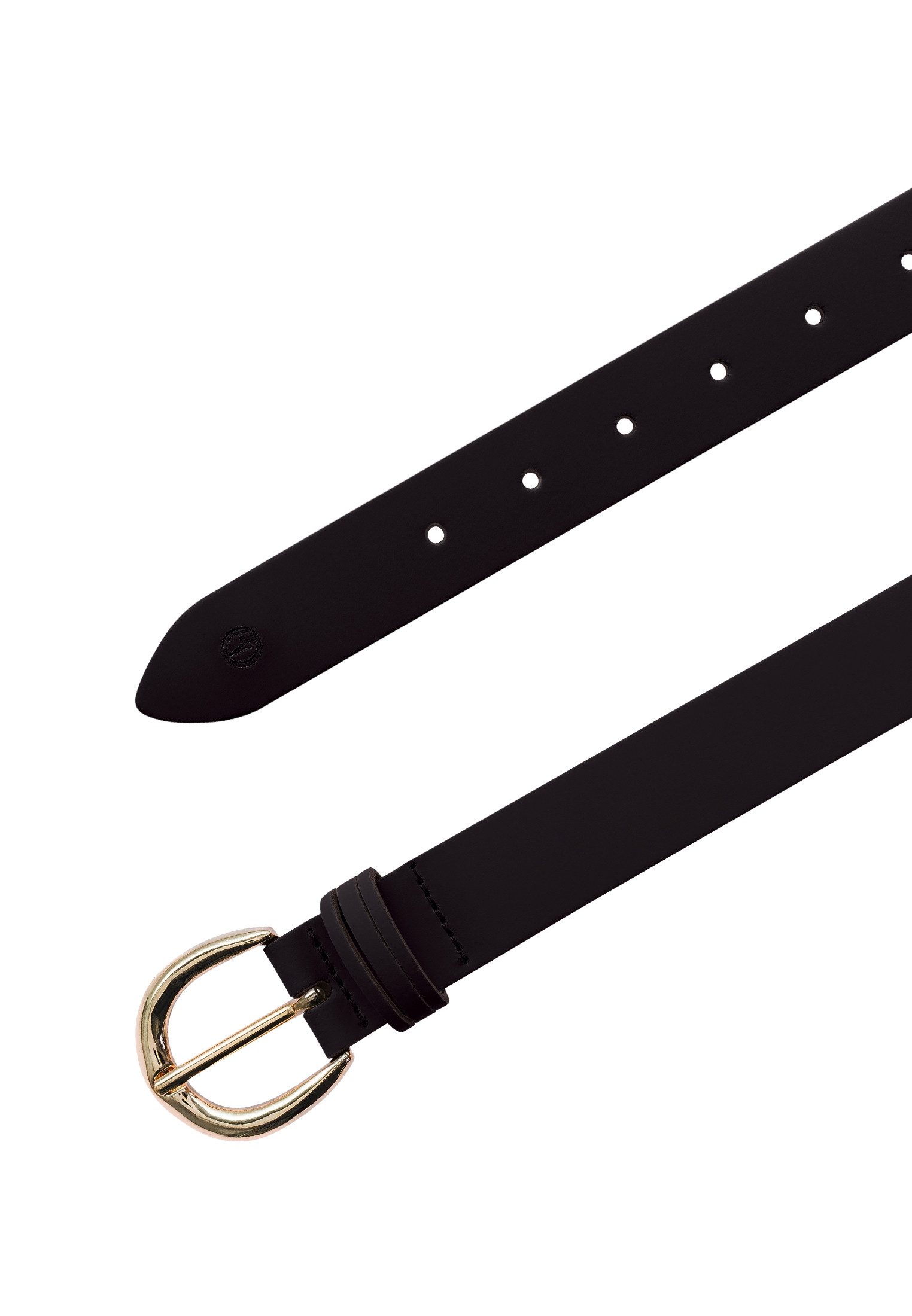 Tamaris Ledergürtel "Clara Gold" 3cm breit, schlichte Dornschnalle in Gold, dezentes Markenlogo