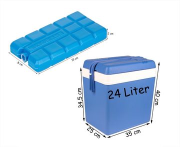 BigDean Kühlbox Kühlbox 24 Liter blau/weiß inkl. 6 Kühlakkus