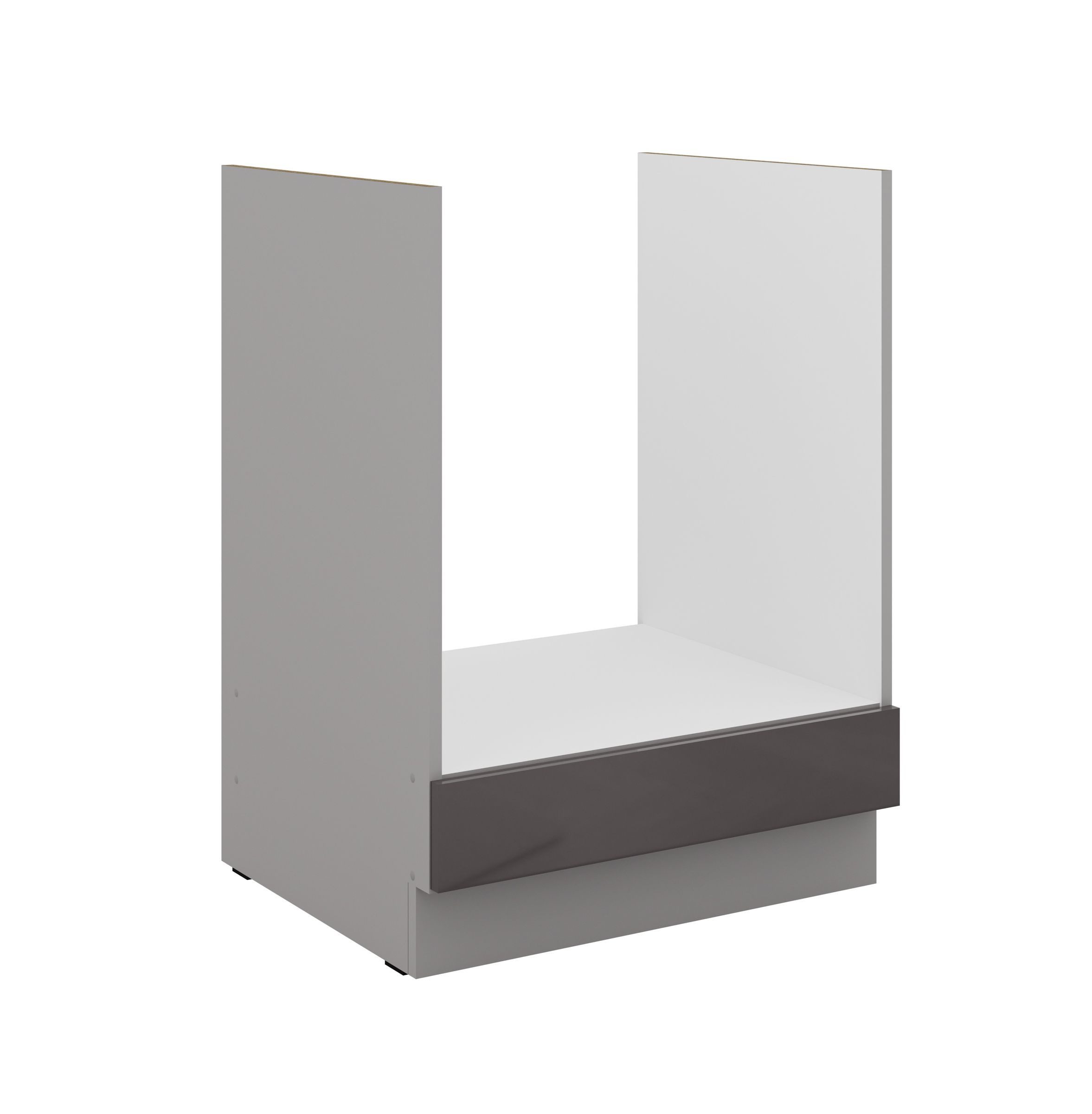 Küchen-Preisbombe Herdumbauschrank 60 cm Küche Bianca Grey Grau Hochglanz Küchenzeile Küchenblock