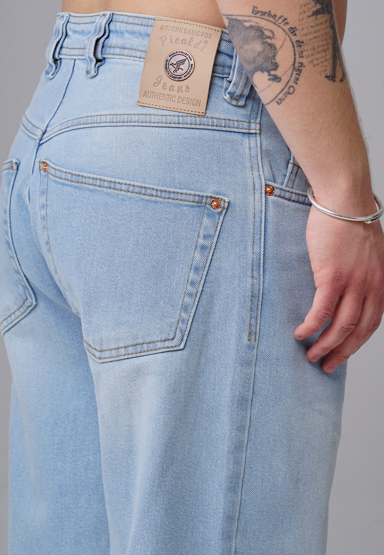PICALDI Jeans 5-Pocket-Jeans Zicco 472 Rivet – Relaxed Tapered Fit Pale Blue (1-tlg) Helle Waschung