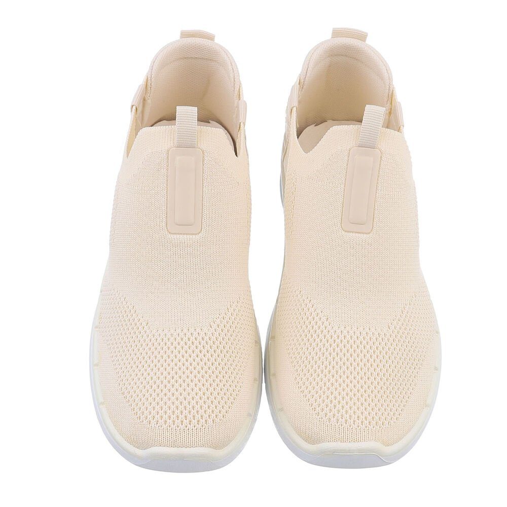 Ital-Design Damen Low-Top Freizeit Sneaker (85878607) Flach Sneakers Low in Beige