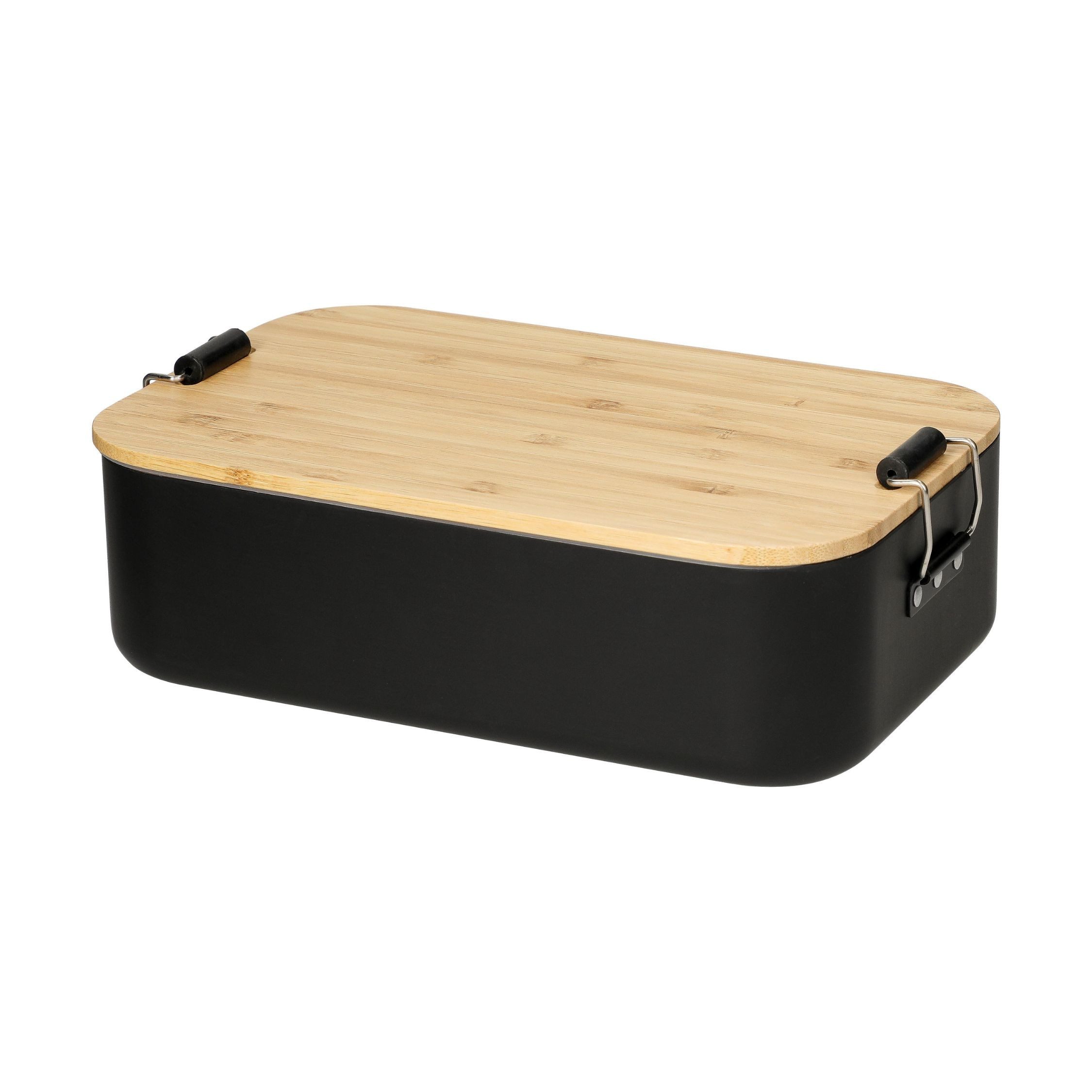 elasto Lunchbox Lunchbox mit Holzdeckel - stabile Brotdose für Kinder