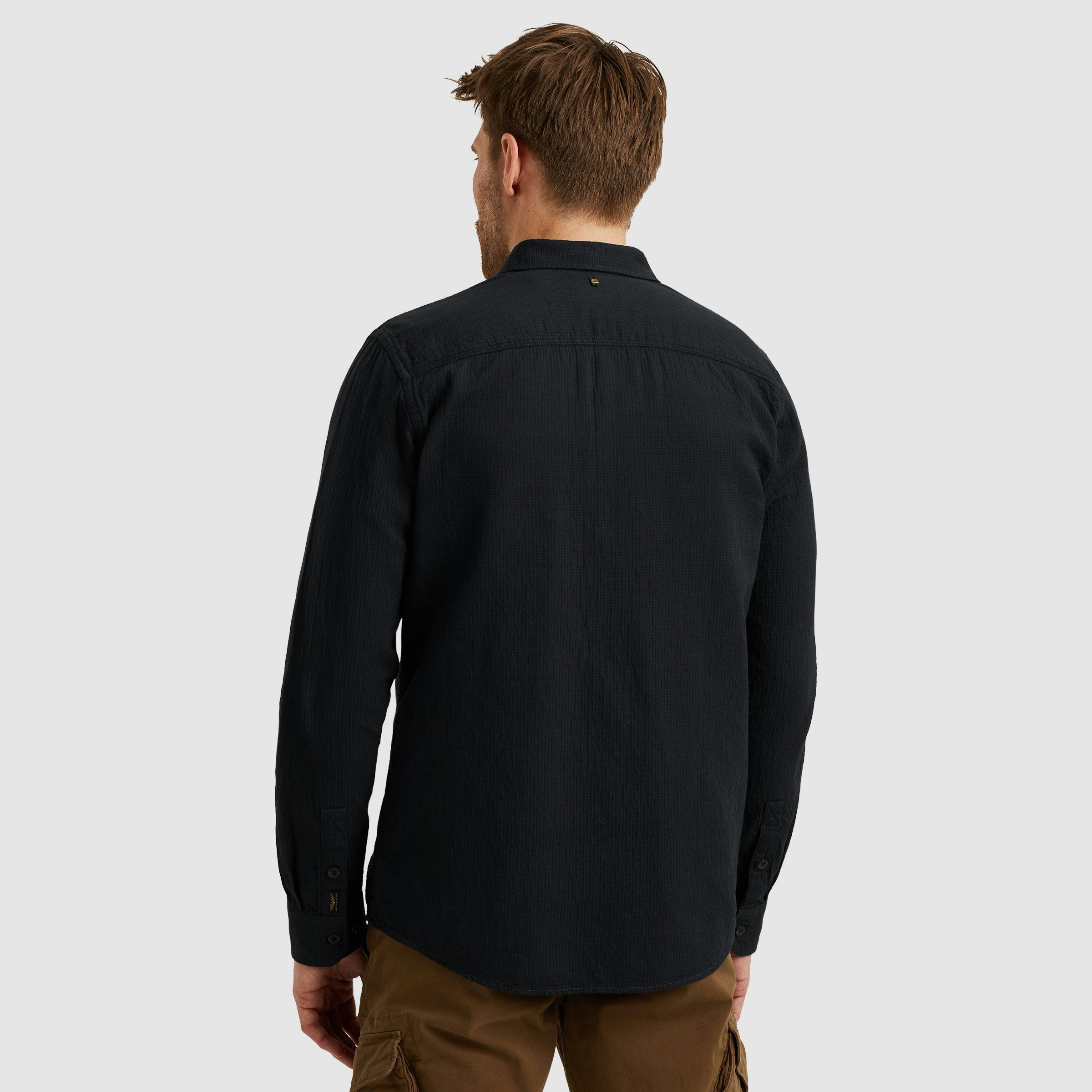 PME LEGEND Langarmhemd mit Logo Stickerei
