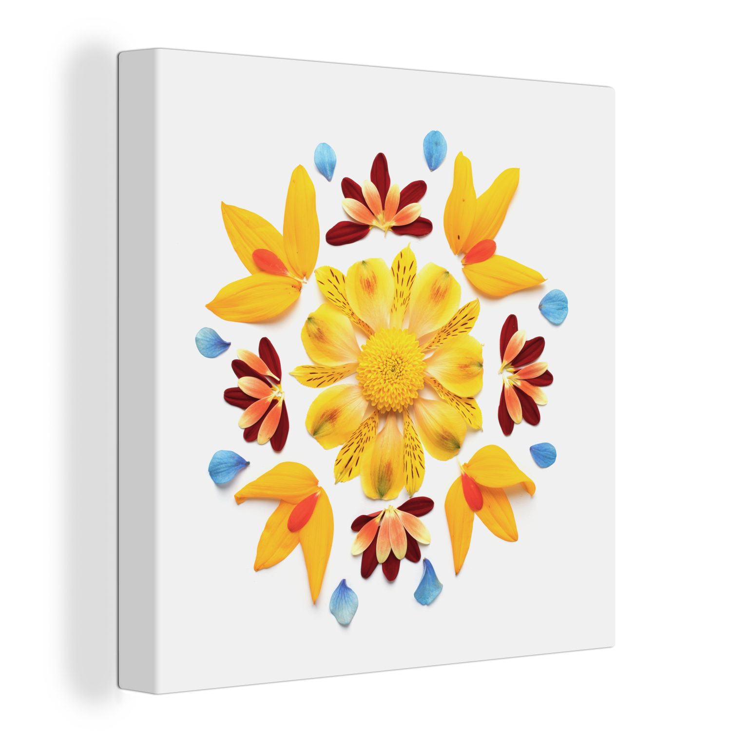OneMillionCanvasses® Leinwandbild Blumenkunst, (1 St), Leinwand Bilder für Wohnzimmer Schlafzimmer