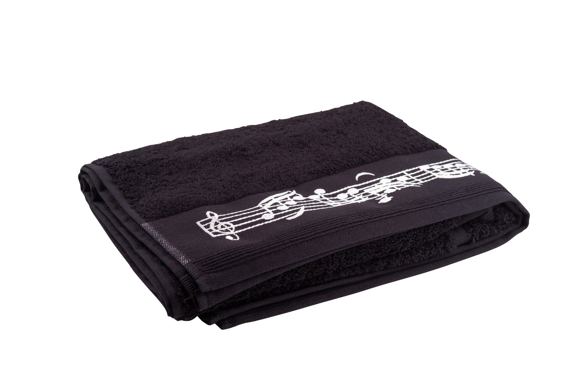 frottana Duschtuch, Baumwolle (1-St), schwarzes Duschtuch mit Notenbordüre günstig online kaufen