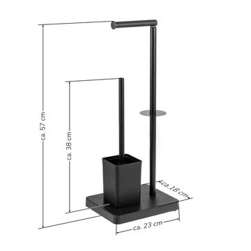 eluno WC-Reinigungsbürste Stand-WC-Garnitur 3in1, WC-Bürste, (Ersatz)Rollenhalter