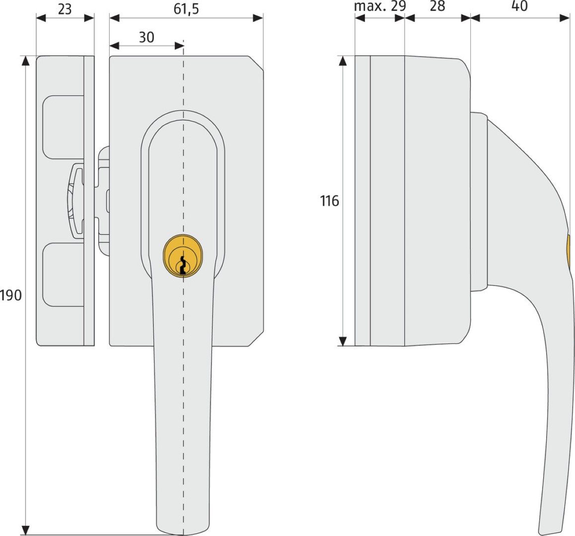 Thumbnail - ABUS Fensterschloss ABUS Fenster-Zusatzsicherung FO500 N braun AL0125 71323