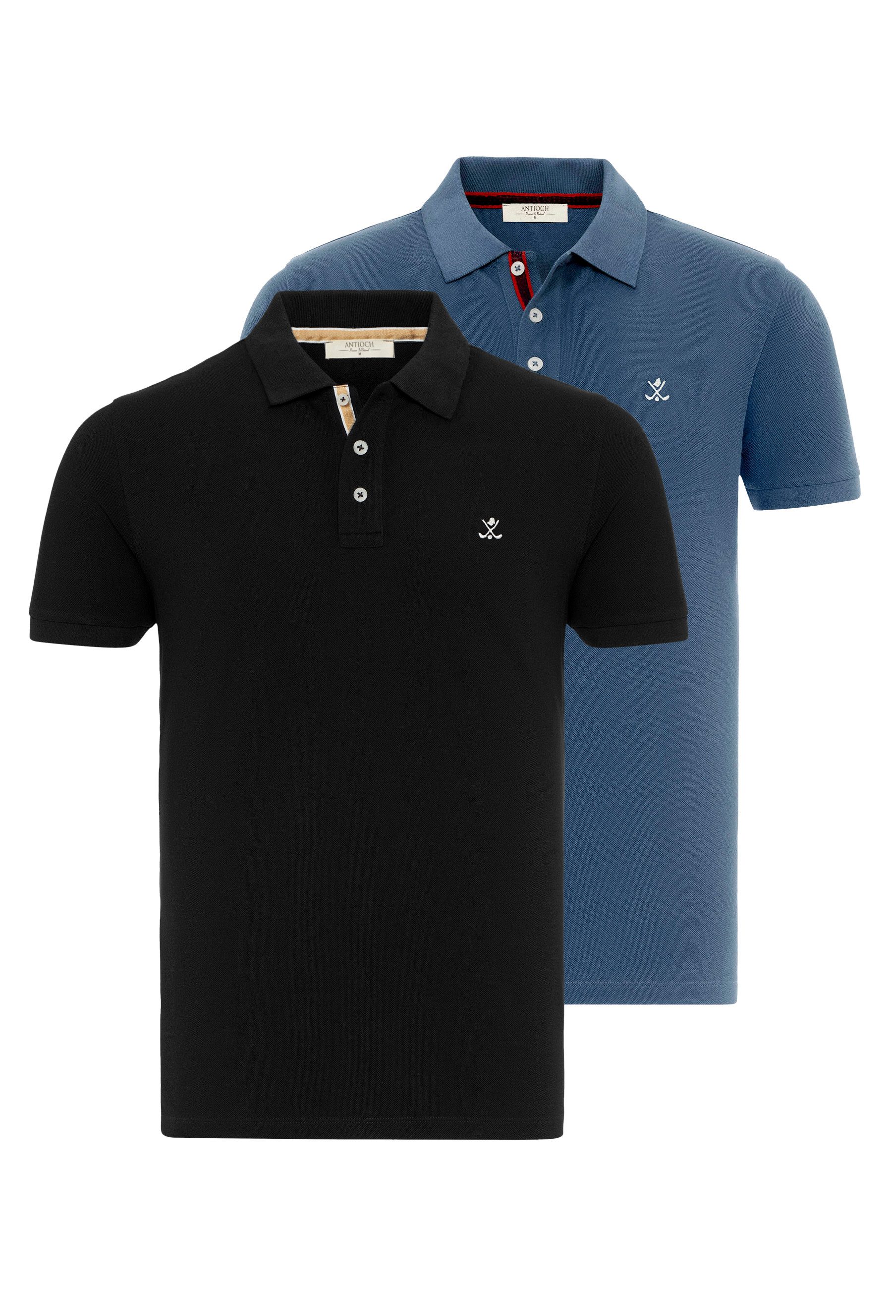 Antioch  T-Shirts & Poloshirts Beau Polo Neck 2 Pack Regular Fit T-Shirt günstig online kaufen