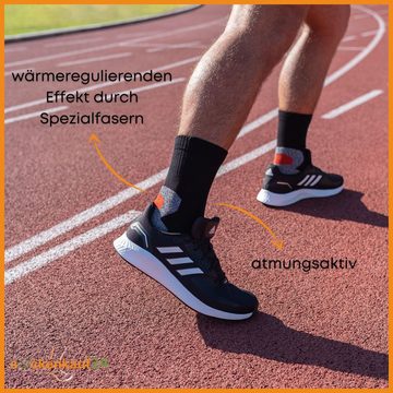 sockenkauf24 Sportsocken 3 Paar Damen & Herren Funktionssocken (43-46, Grau) Laufsocken Wandersocken Stoßabfedernd - 16101 WP