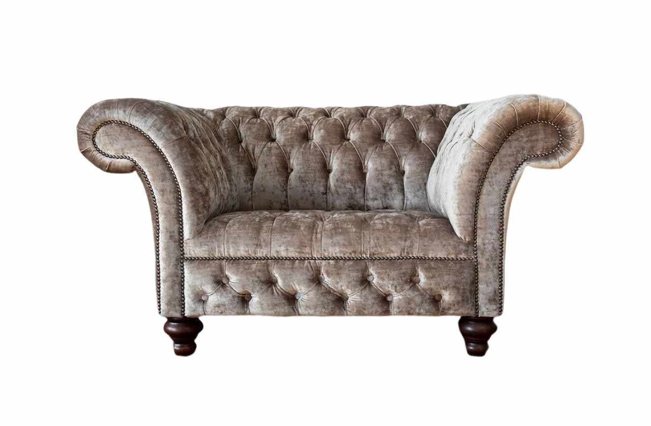 JVmoebel 1,5-Sitzer, Sitzer Couch Klassisch Textil Chesterfield Sofa 1.5 Wohnzimmer