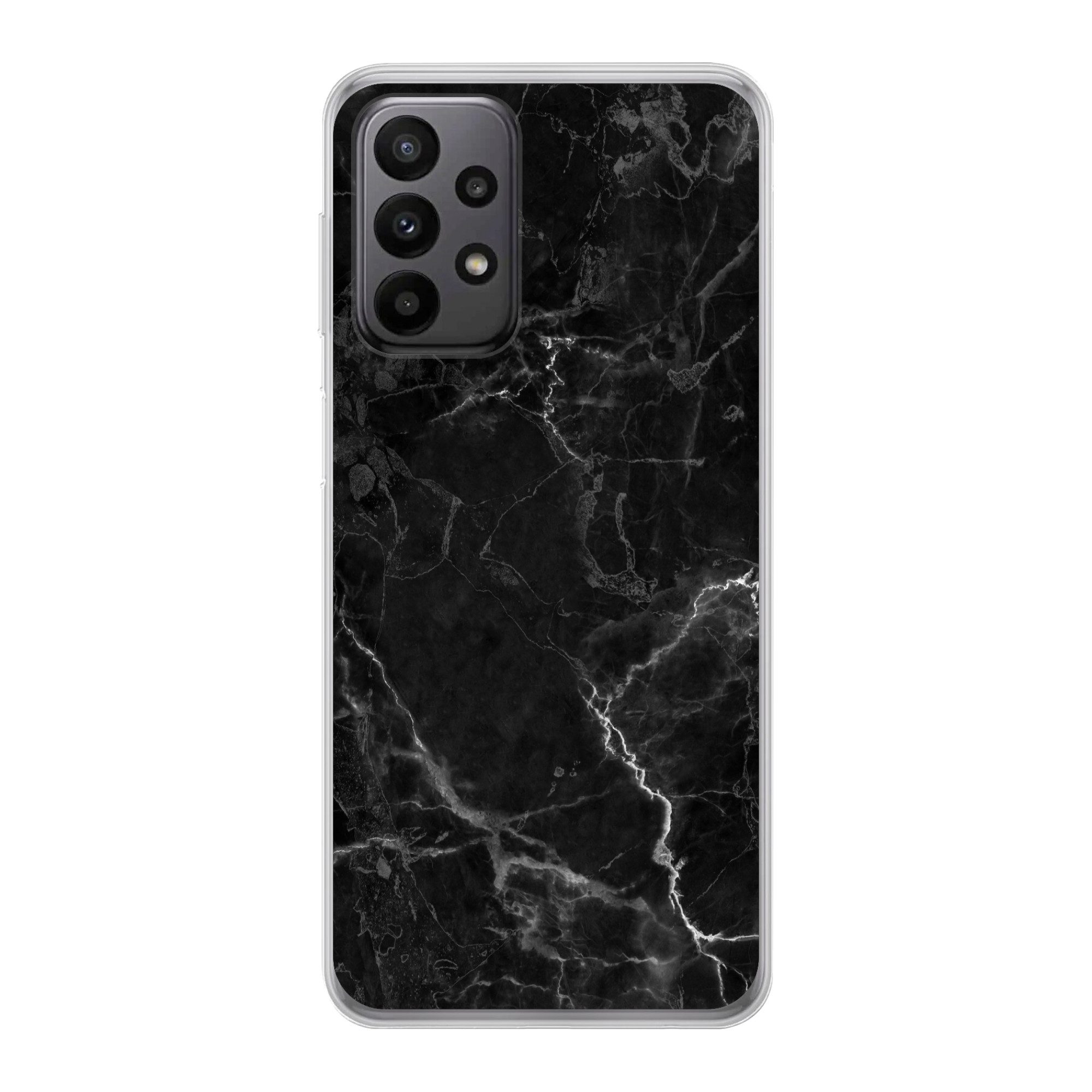 MuchoWow Handyhülle für Samsung Galaxy A23 5G Marmor - Schwarz - Weiß - Textur - Marmoropt, Smartphone-Bumper, Print, Handy Schutzhülle Dünn