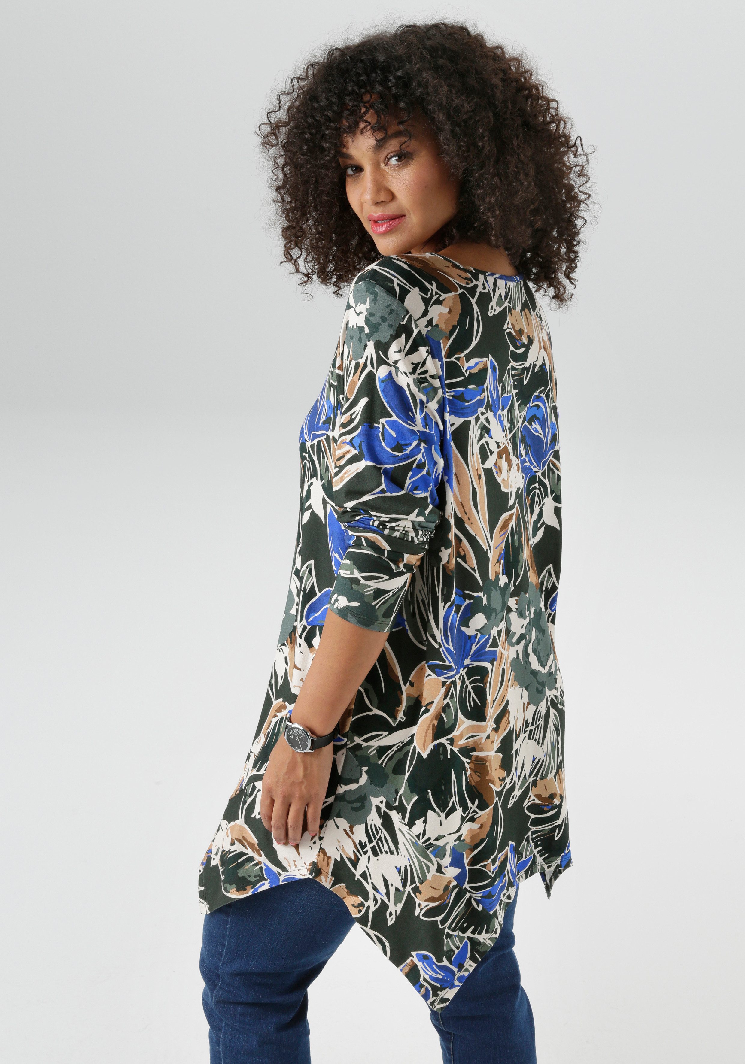 Aniston PLUS Langarmshirt mit farbharmonischen, fantasievollem Druck - NEUE günstig online kaufen
