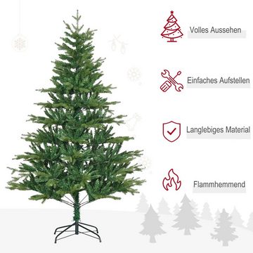 HOMCOM Künstlicher Weihnachtsbaum mit realistischem Aussehen üppige Zweige flammhemmender, Tannenbaum, mit Standfuß