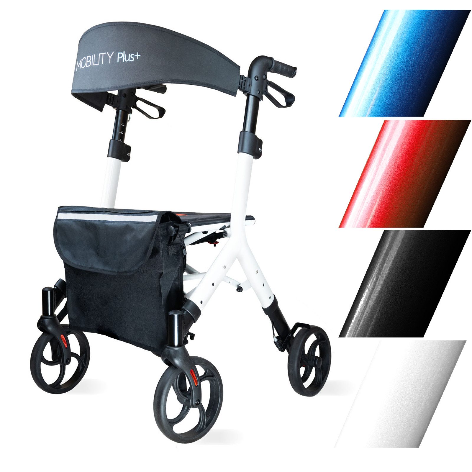 MOBILITY Plus+ Rollator DR10+, Gehwagen im Trend-Design - klappbar, höhenverstellbar u, inkl. Tasche