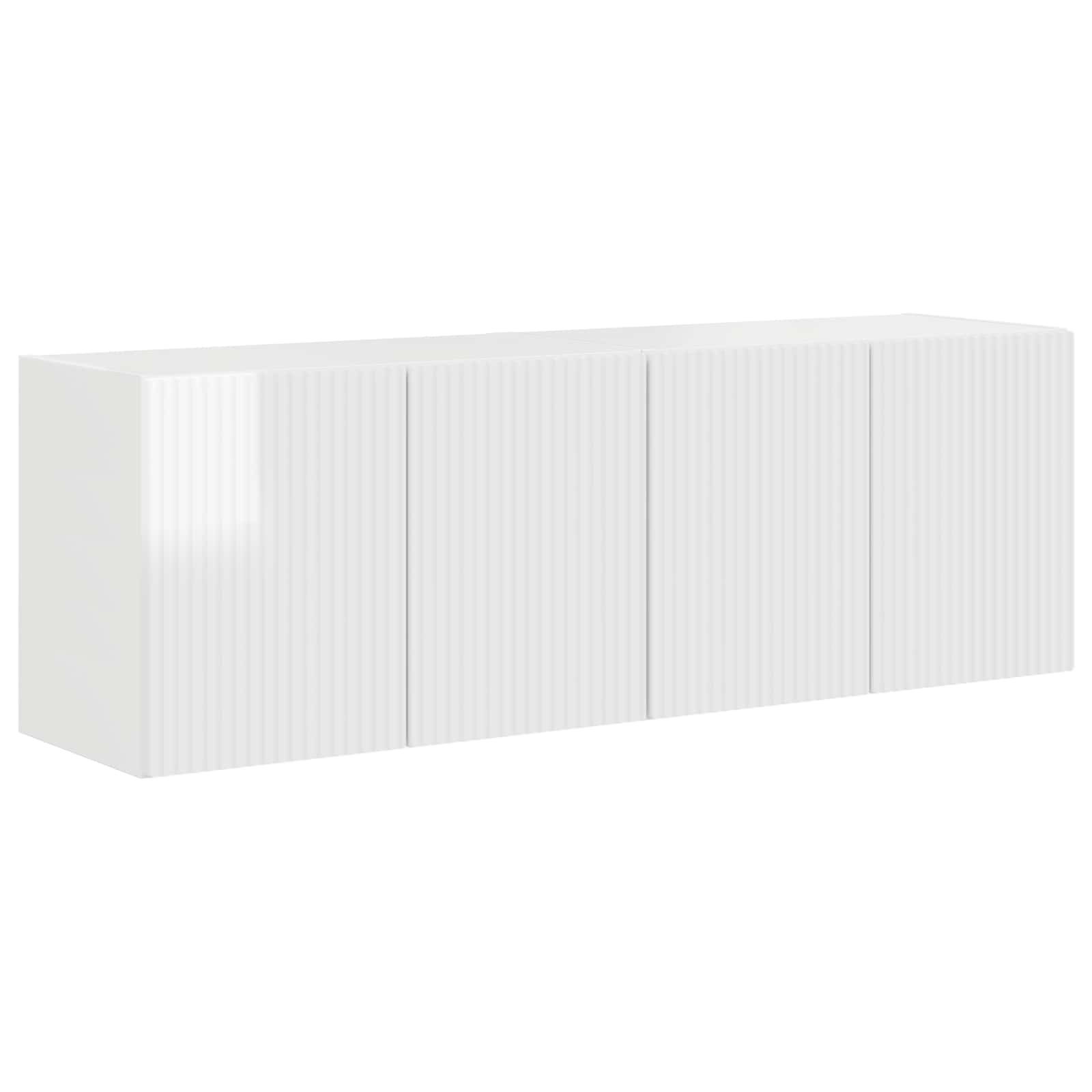 vidaXL TV-Wand TV-Wandschrank 2 stk. Hochglanz Weiß Holzwerkstoff, (2-St)