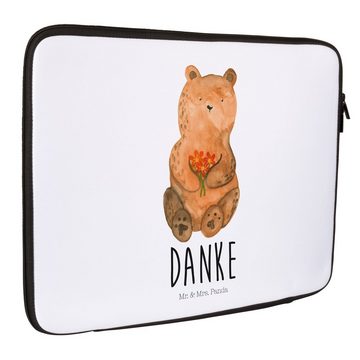 Mr. & Mrs. Panda Laptop-Hülle 20 x 28 cm Bär Dankbar - Weiß - Geschenk, Danke, Teddy, Notebook Tasc, Für Reisen optimiert