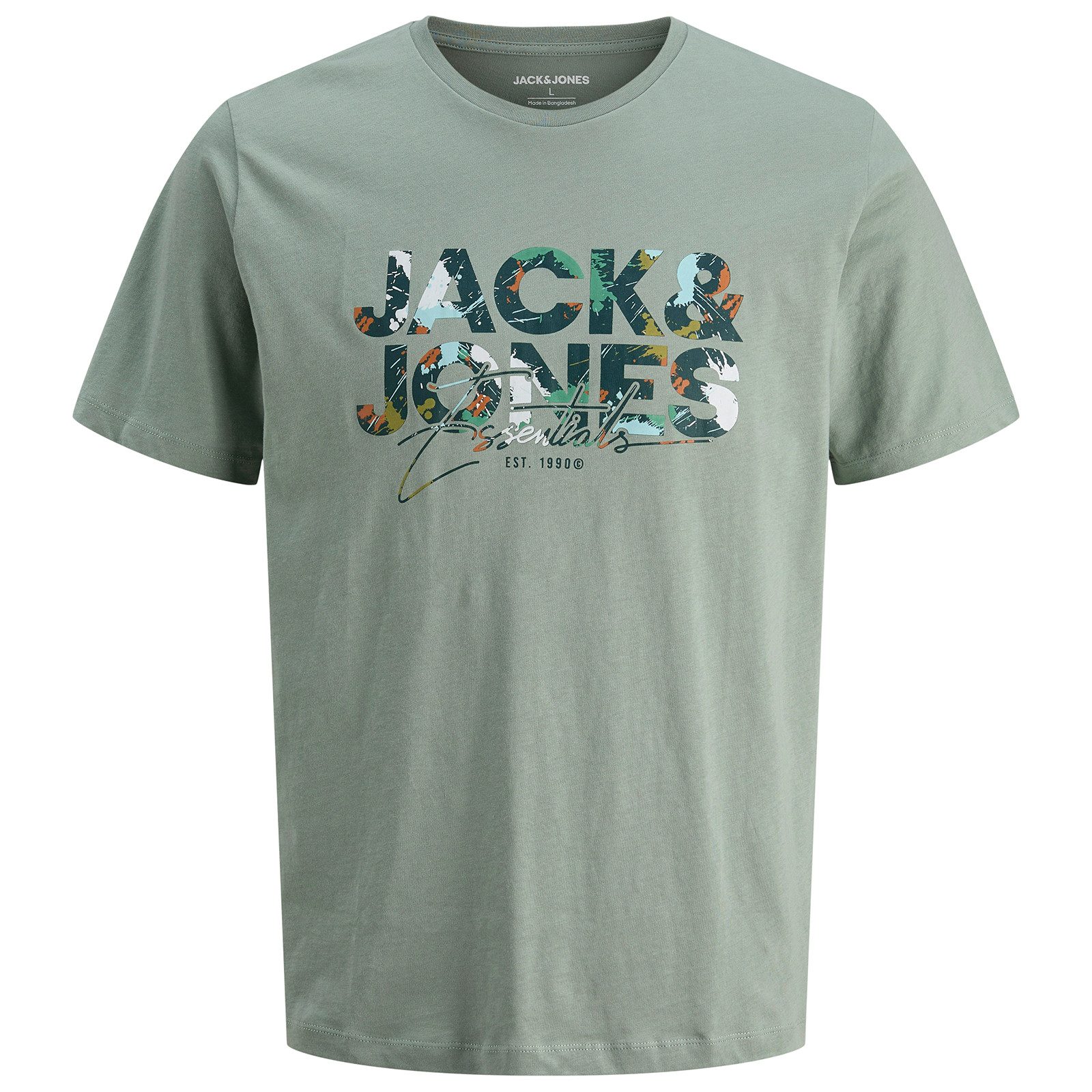 Jack & Jones Rundhalsshirt Jack&Jones T-Shirt salbeigrün XXL Print JJGEPLAS günstig online kaufen