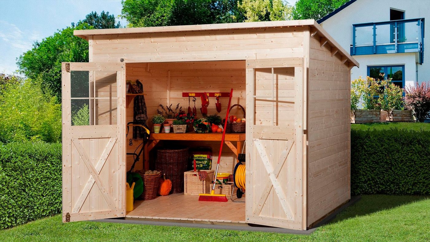 Thumbnail - weka Gartenhaus 325 Gr.3, natur, 19 mm, BxT: 256x243 cm