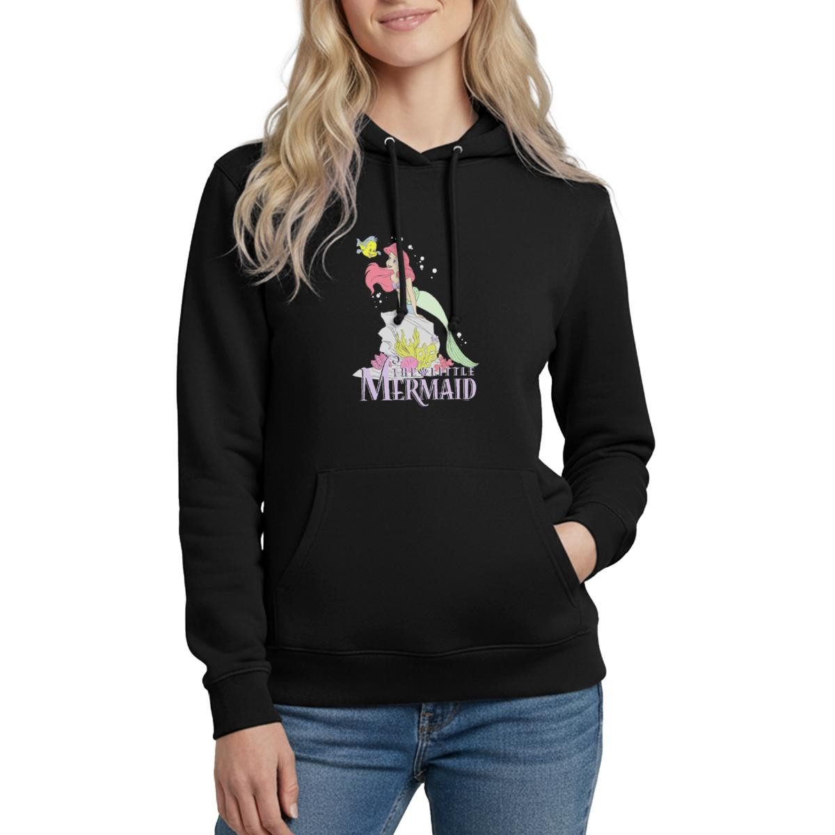 Hoodie Arielle Die Kleine Meerjungfrau Auf Felsvorsprung Damen Hoodie
