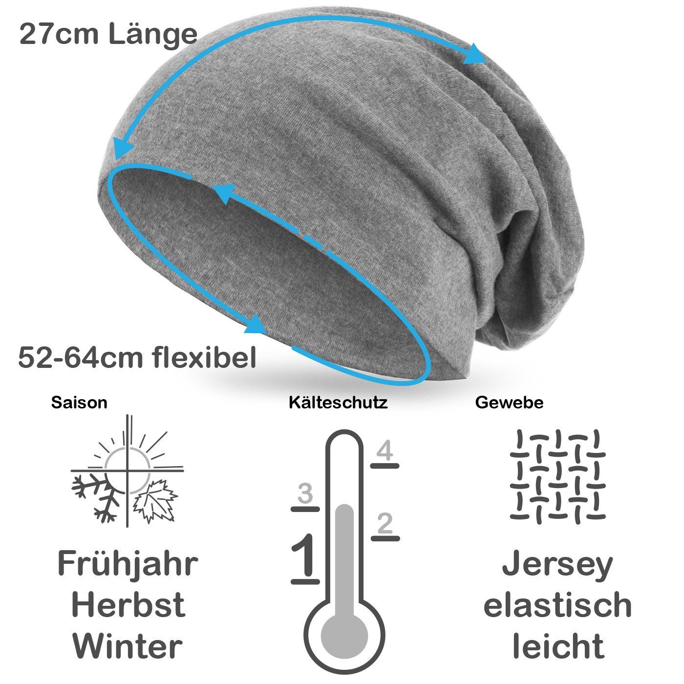 style3 Beanie Warme Herbst Mütze Damen Herren Haube Winter Laufen Sport Rad Chemo