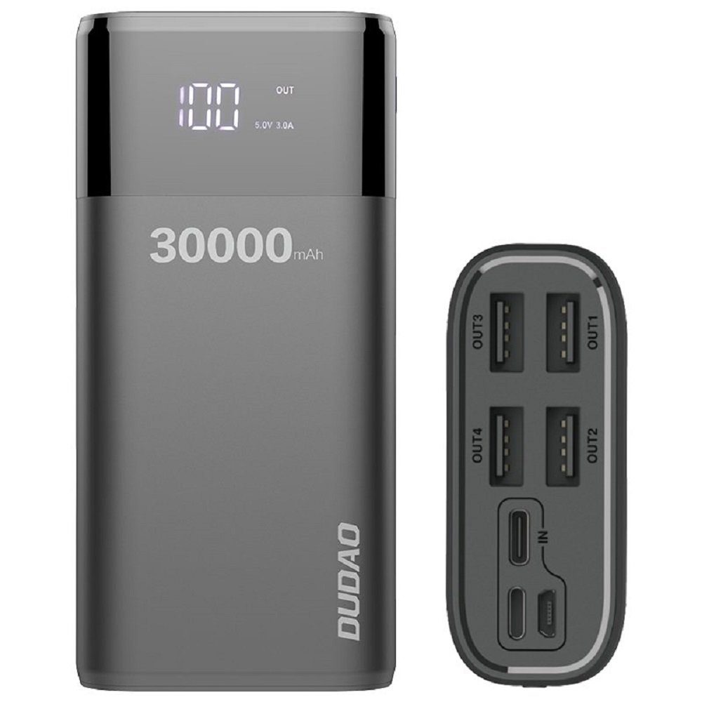 Dudao 30000mAh - Externer Akku mit 4 Output USB Schnellladung - Max 4A Powerbank, ideal für unterwegs