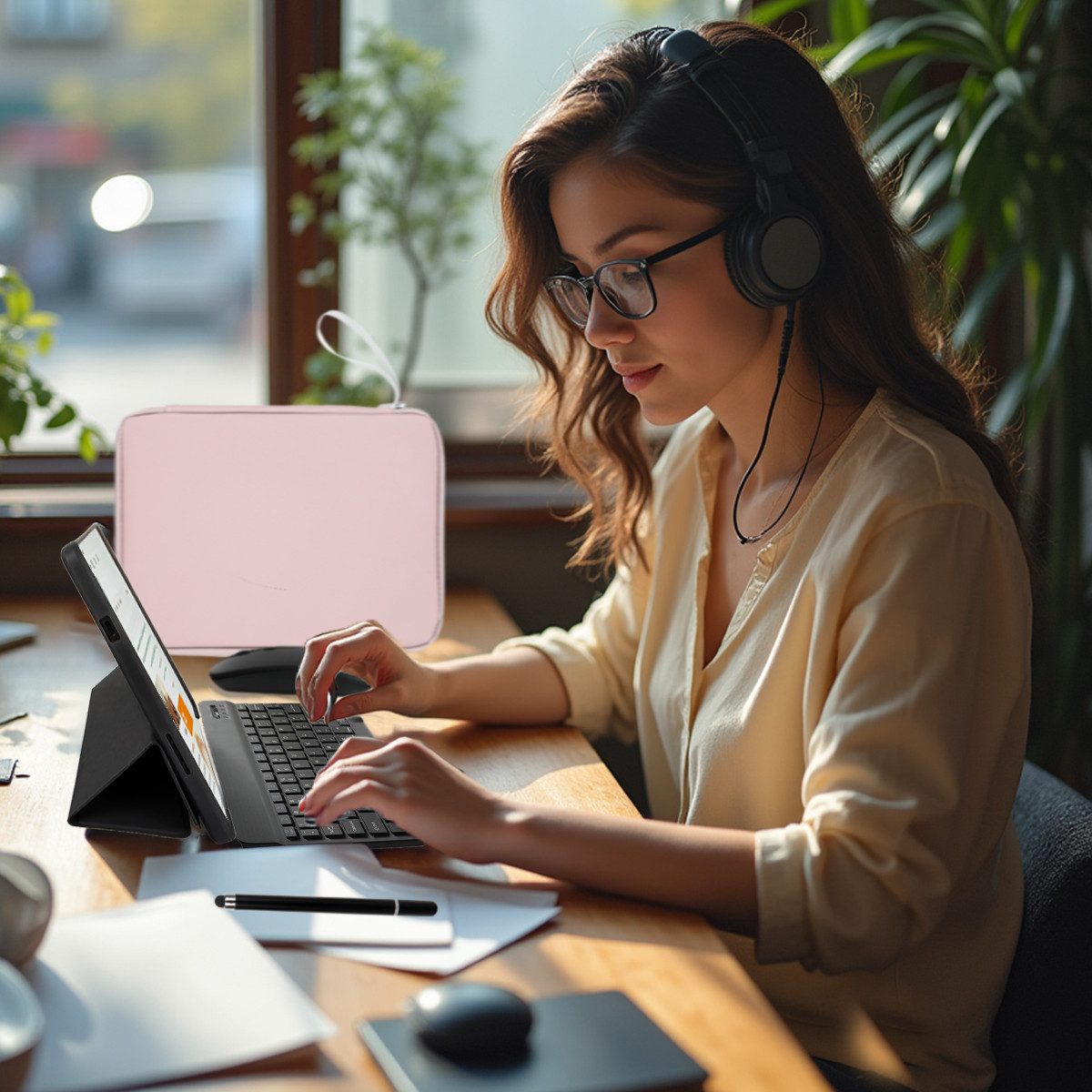 BUFO 10 Zoll Android 15, 4GB RAM 128 GB, mit Tastatur Maus Stift hülle Tablet (10", 128 GB, Android 15, mit AF und Blitz, zwei 1W-Lautsprecher + zwei Mikrofone)