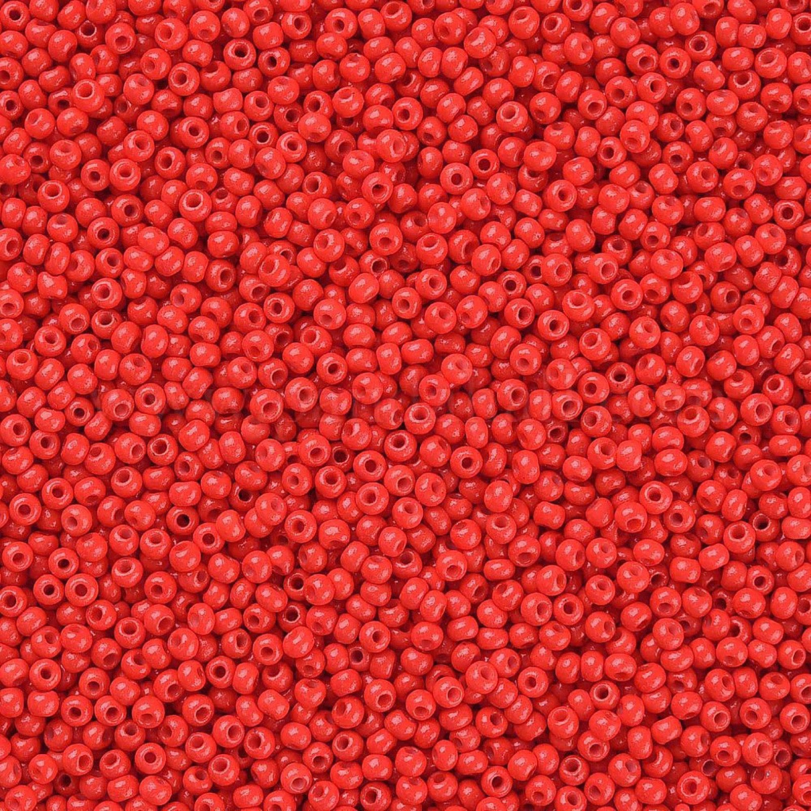 maDDma Bastelperlen 50g Rocailles Glasperlen ca. 2,3x1,5mm 1mm Bohrung Perlen Schmuck, rot