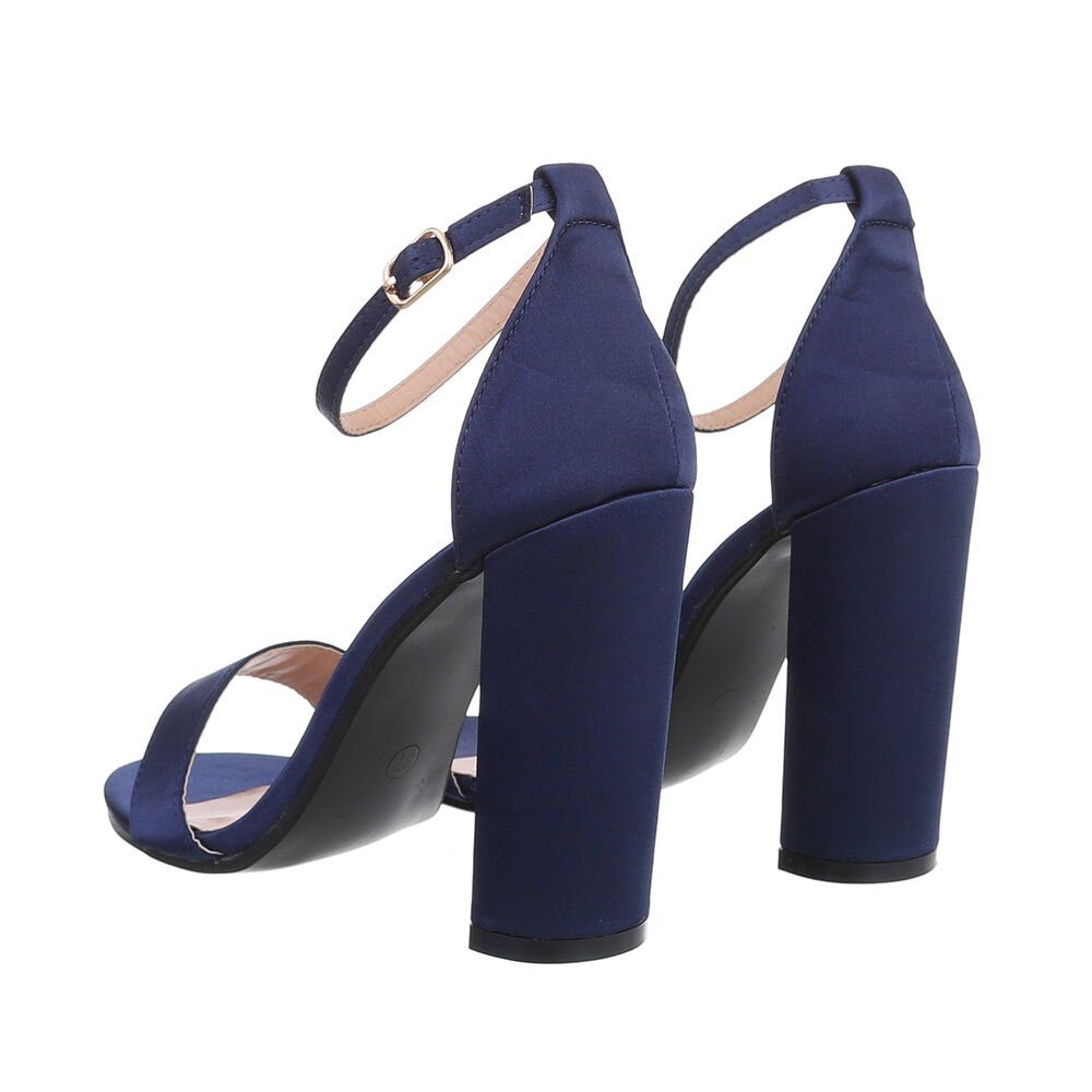 in Abendschuhe Ital-Design Blockabsatz Damen Sandaletten Blau & Sandalen Sandalette Elegant